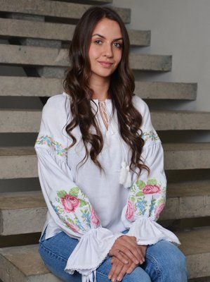 Цвітана - Вишита жіноча сорочка з квітами фото