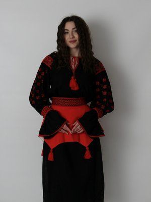 Комлект "Алатир" - Вишита жіноча сукня та баска фото