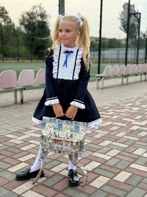 Беата - Шкільна форма для дівчинки в синьому кольорі фото