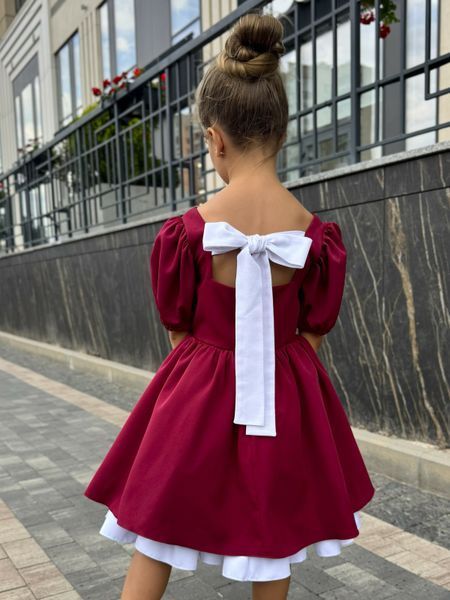 Зоряна - Святкова сукня для дівчинки в бордовому кольорі фото