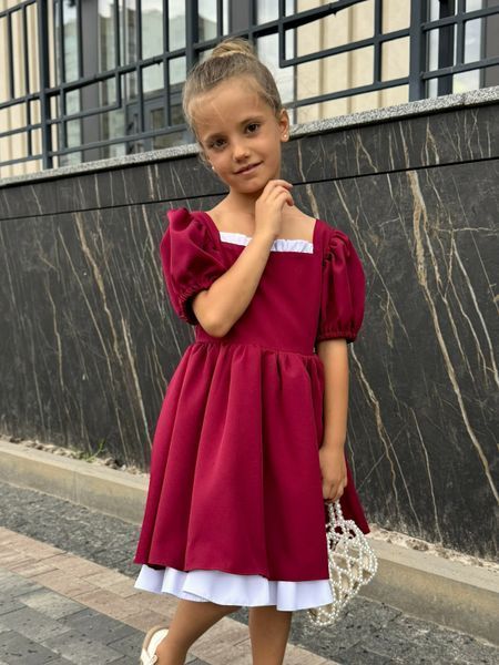 Зоряна - Святкова сукня для дівчинки в бордовому кольорі фото