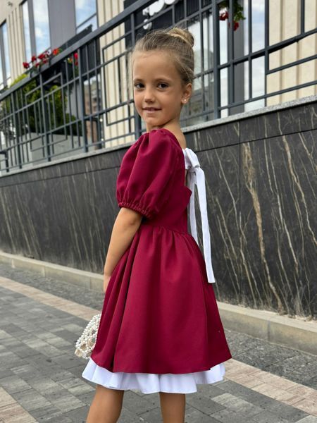 Зоряна - Святкова сукня для дівчинки в бордовому кольорі фото