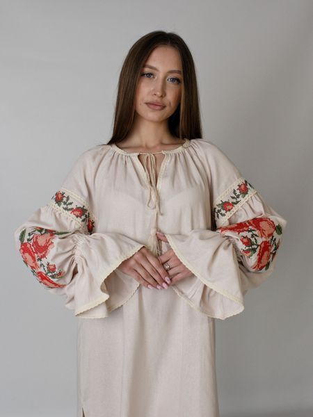 Розалія - Жіноча сукня з вишитими трояндами фото